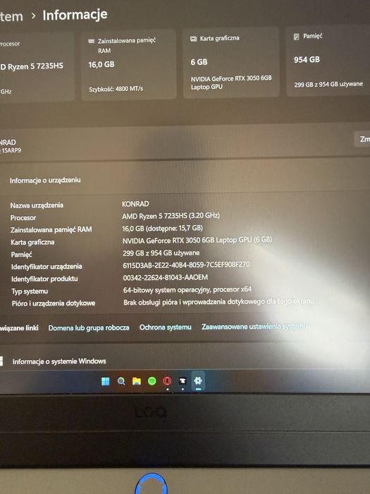 Laptop lenovo loq 15rp9