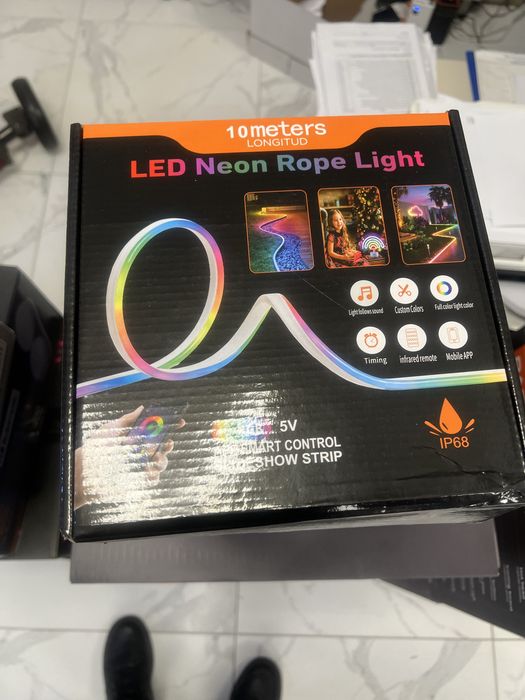 Розумна гнучка неонова стрічка 5 м RGB Лед лента Светодиодная лента