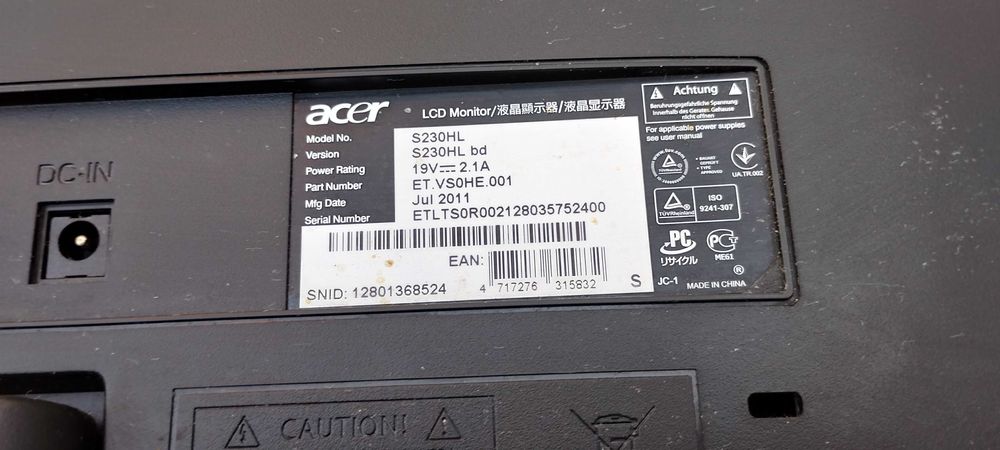 Монітор Acer S23HL