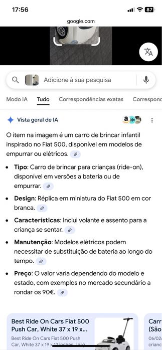 VENDO CARRINHO PARA CRIANÇA IMPECAVEL FIAT 500