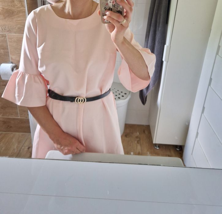 Nowa sukienka pudrowy róż 44