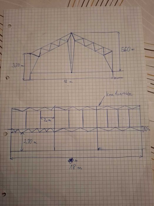 Stalowa konstrukcja  pod wiate