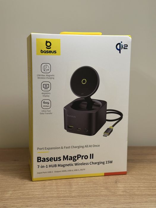 Baseus MagPro 2 7в1 Магнітна бездротова зарядка з хабом