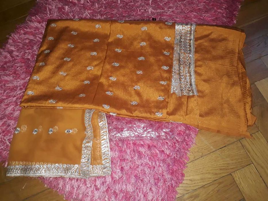 Сари + шаль, натуральная ткань