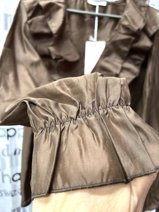 Блуза нарядная, натуральная, с воланами, Италия, М-XL