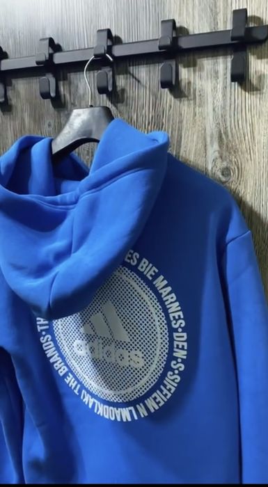 Чоловіче худі Adidas | Синє | Фліс | Розміри S–2XL