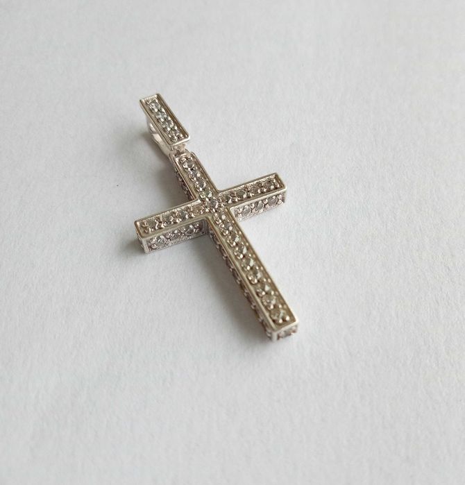 Хрестик кулон підвіска. Срібло 925 проба. З каменями