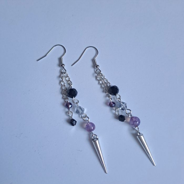 Naszyjnik kolczyki zestaw handmade stal chirurgiczna