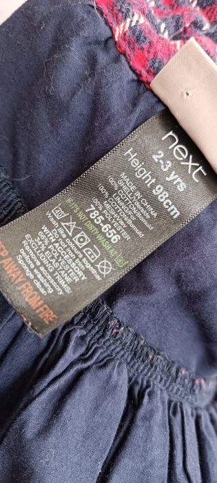 Комплект Юбка на підтяжках в клітинку шотландка  фатин next