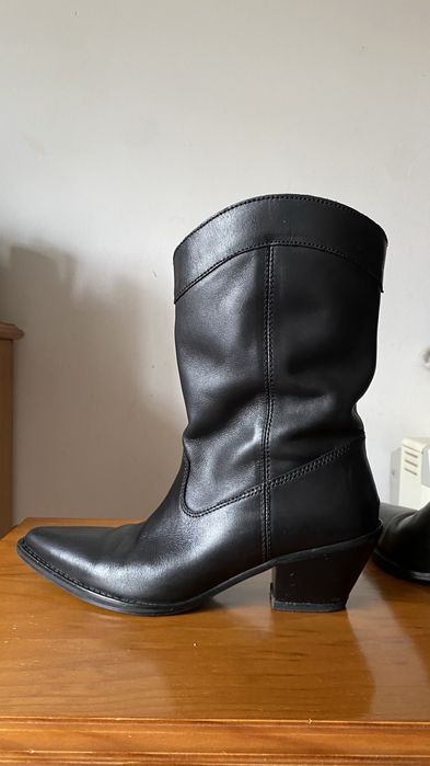 Botas cowboy da Zara, pele, em ótimo estado