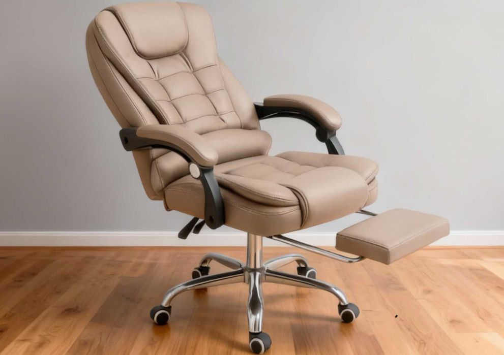 Компьютерное кресло руководителя, шкіряне крісло офісне, кожаное новое