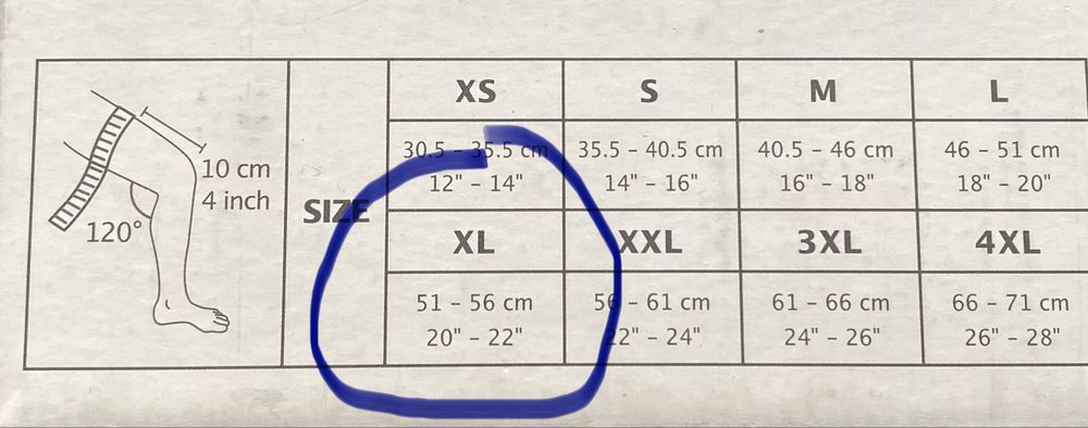 Orteza stawu kolanowego XL
