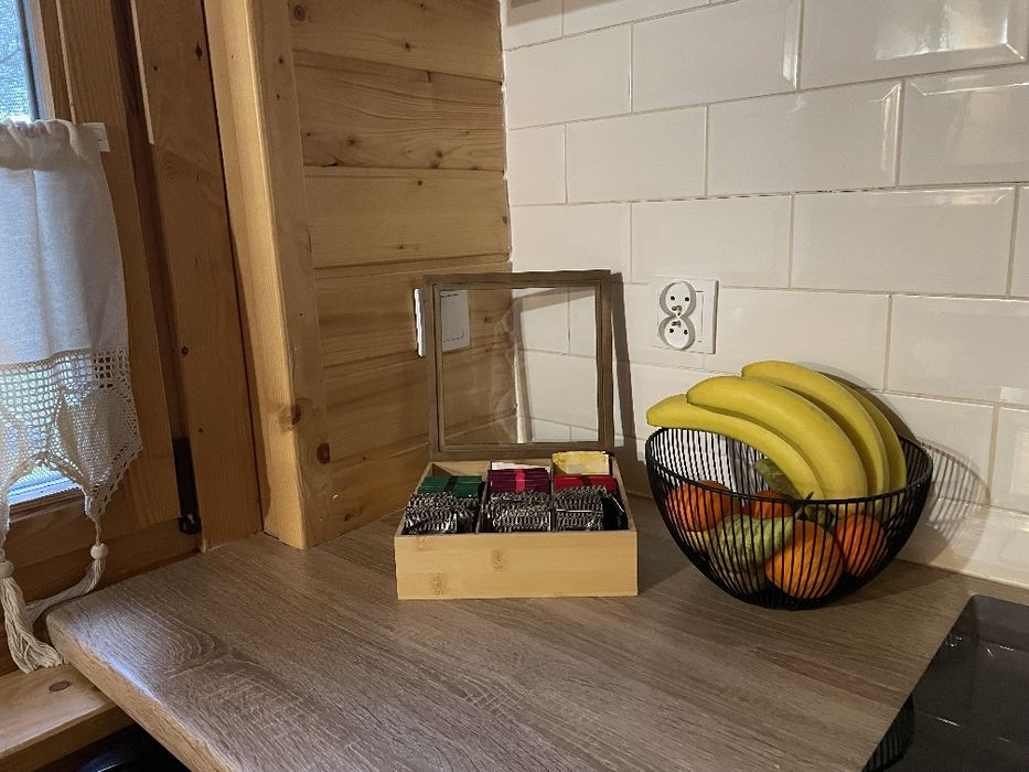Domek drewniany z wiatą; Sauna; JACUZZI