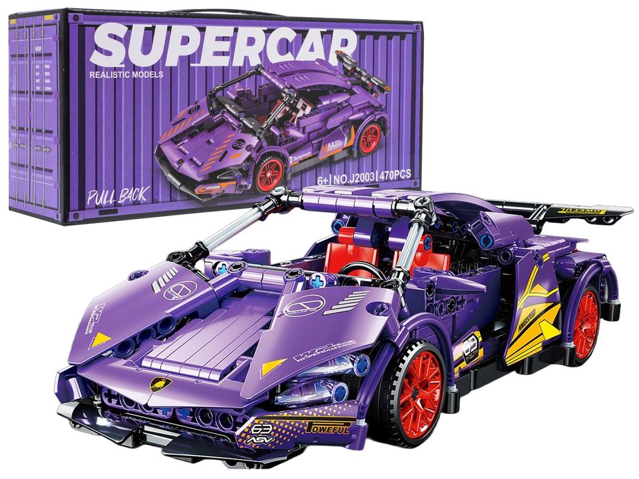 Zestaw Klocków Auto Sportowe Fioletowe 470el. ZKL.J2003C