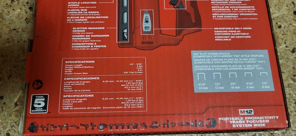 Milwaukee 2447-20 M12 Акумуляторный степлер 12Вольт