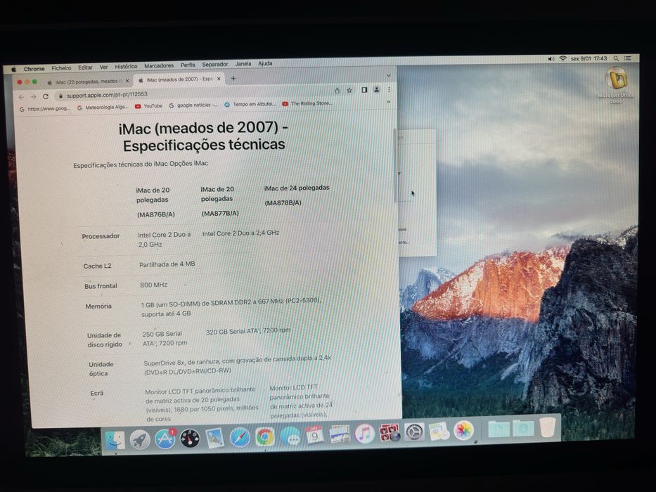 Imac 20 polegadas 2007