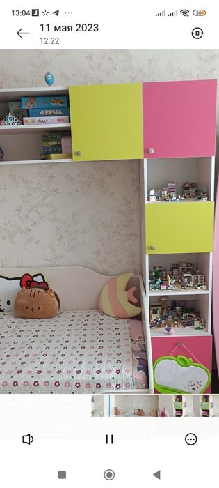 Детская для двух девочек Кровать шкаф матрас мебель