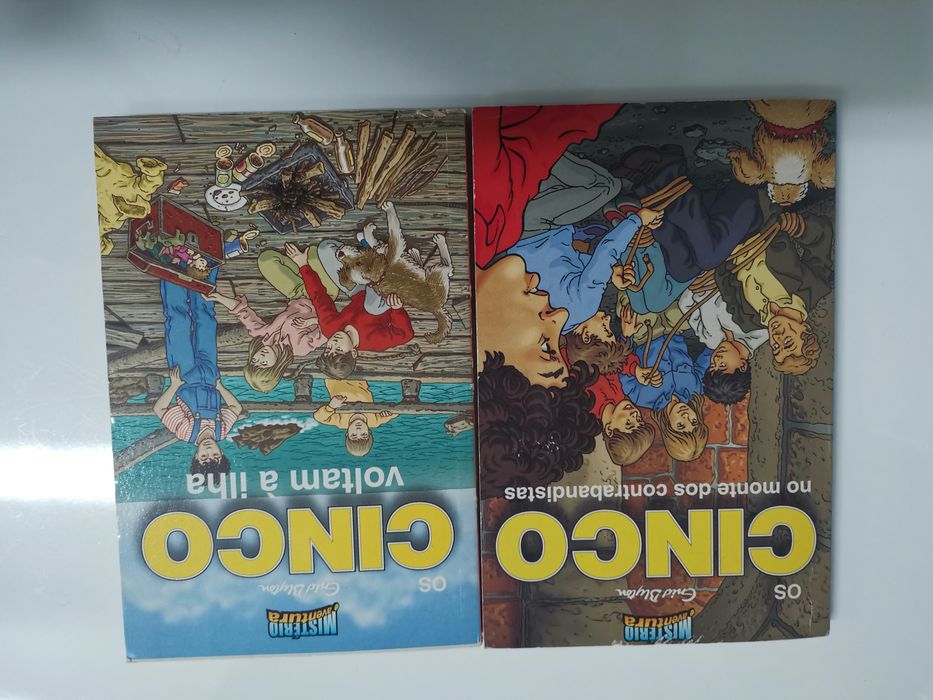 Livro "Os cinco no monte dos contrabandista e Os cinco voltam à ilha"