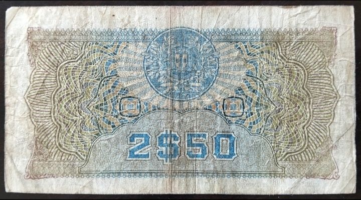 Nota 2$50 1944 Moçambique Bom Estado