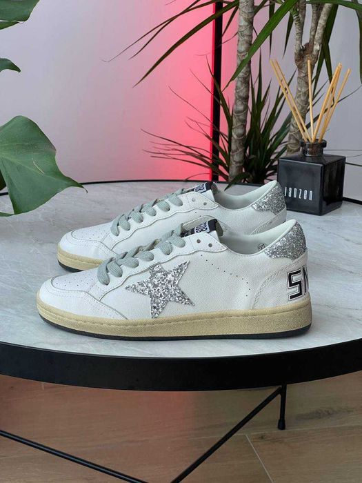 Кросівки Golden Goose GGDB Ballstar White Silver Glitter premium