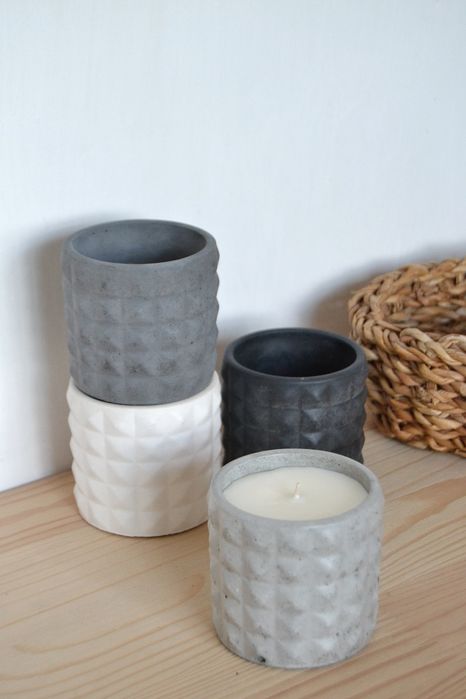 Бетонні ємності для свічок ручної роботи, кашпо під свічки, декор