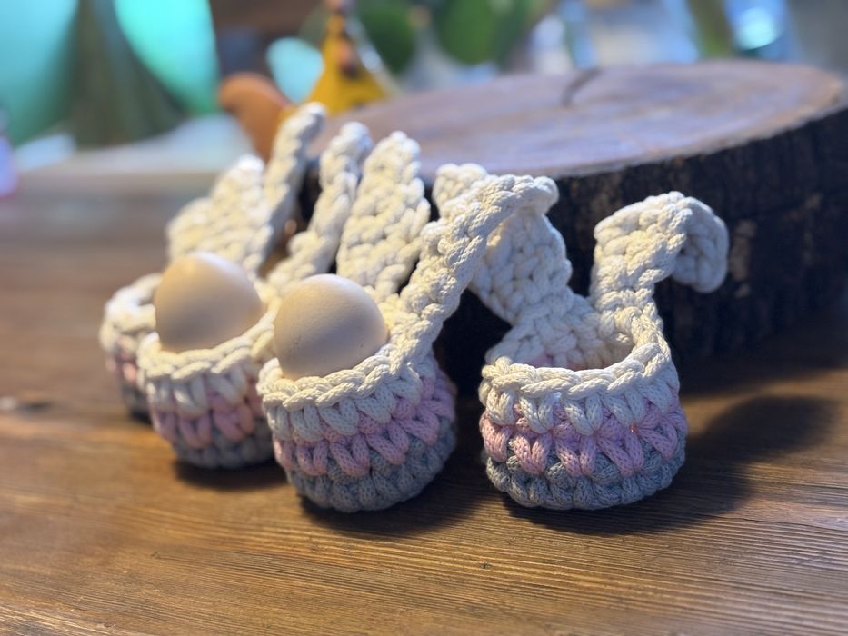 Zajączki wielkanocne- osłonki na jajka - komplet 4 sztuki