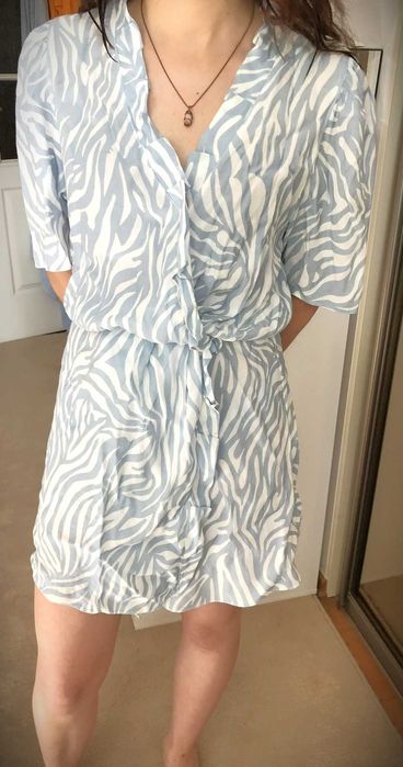 Sukienka Affair Warsaw Sophie zebra blue print 36 s
