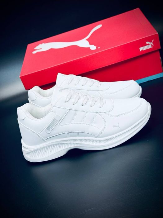 Puma SoftFoam / Белоснежные женские кроссовки / хит лета /  женские красовки до 42 размеры / обуем всех / пума кожаные женские