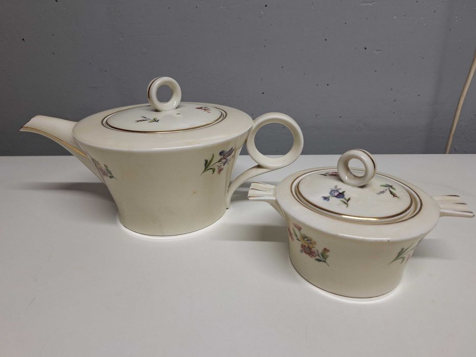 Vista Alegre Porcelain Tea Set and Sugar Bowl