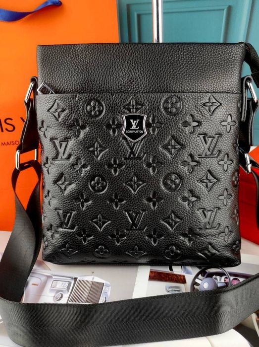 Кожаная мужская сумка Louis Vuitton Луи Витон чоловіча сумка шкіряна