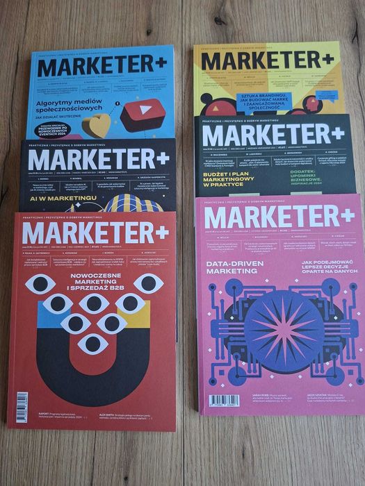 Marketing - magazyn Marketer+ rocznik 2024 (6 numerów) | stan bardzo dobry