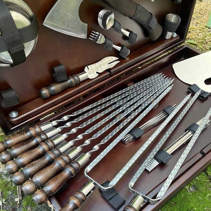 Набір шампурів Тур BS7 Набор шампуров для шашлыка на подарок в кейсе