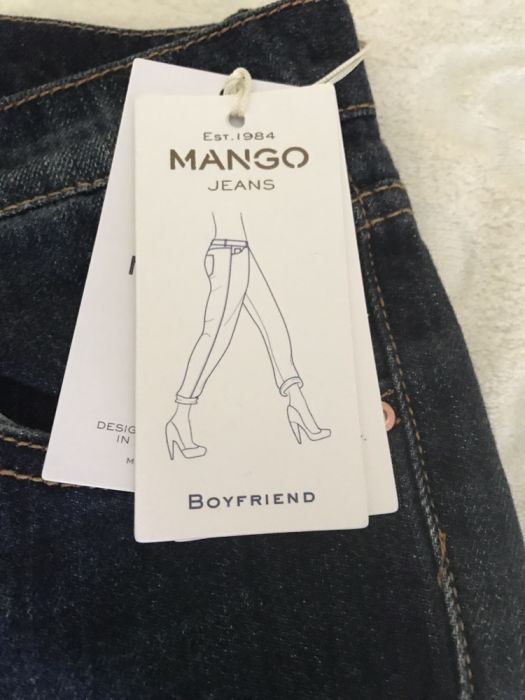 NOWE MANGO jeansy boyfriend przetarcia spodnie navy dziury 34 XS -50%
