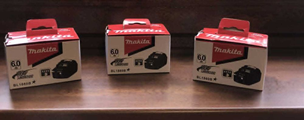 3 baterie Makita 18V 6 A.h