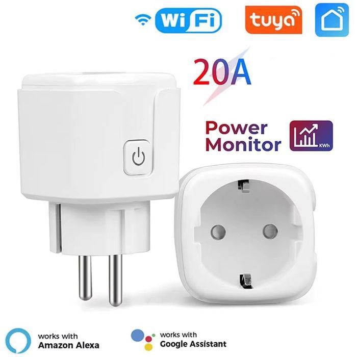 gniazdko Tuya smart 20A Watomierz timer Wifi Smarthome wtyczka