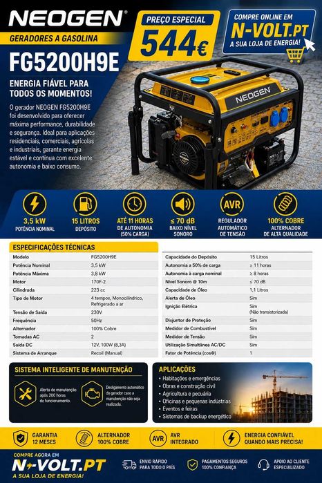 Gerador Gasolina NEOGEN FG5200H9E