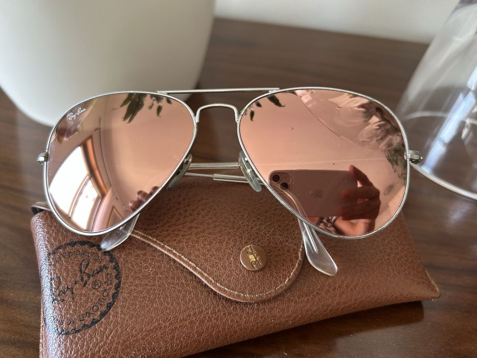 Oculos de sol Rayban rosa espelhados