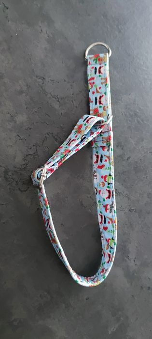 Nowa obroża półzaciskowa dla psa świąteczny wzór 2,5cm dł max 60 cm