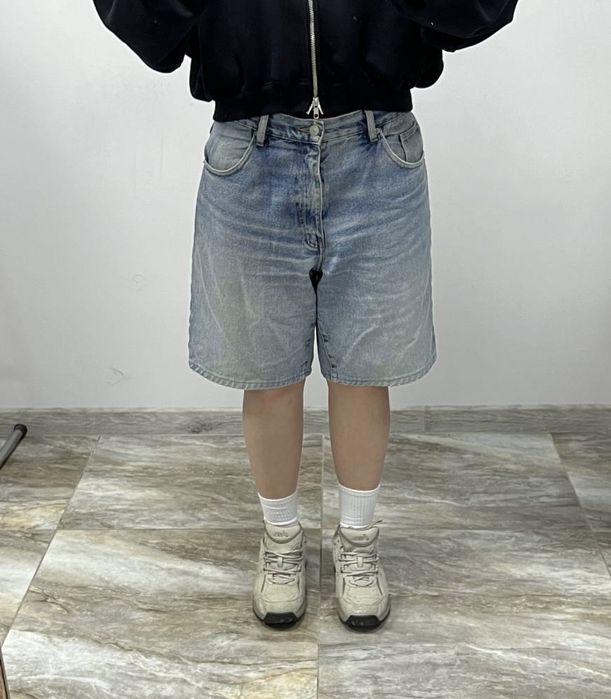 Вінтажні широкі шорти джинсові Loose fit jeans shorts широкие шорты фейд