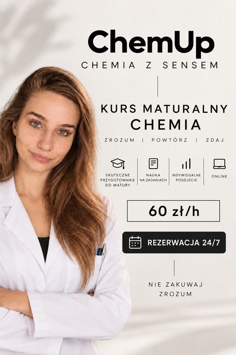 CHEMIA korepetycje Matura 2027 |  ONLINE |  Magister chemii