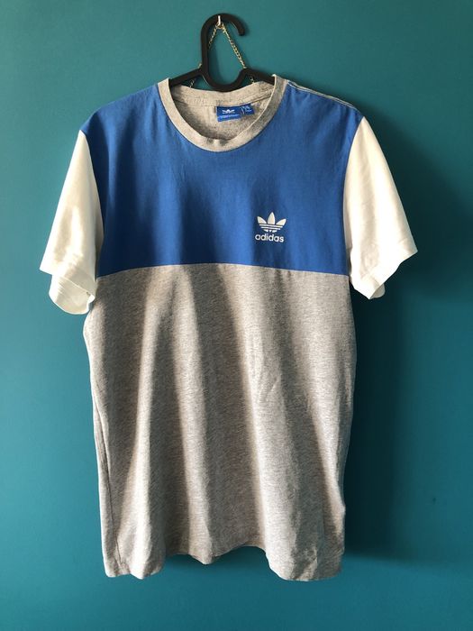Koszulka t-shirt niebieski szary biały adidas