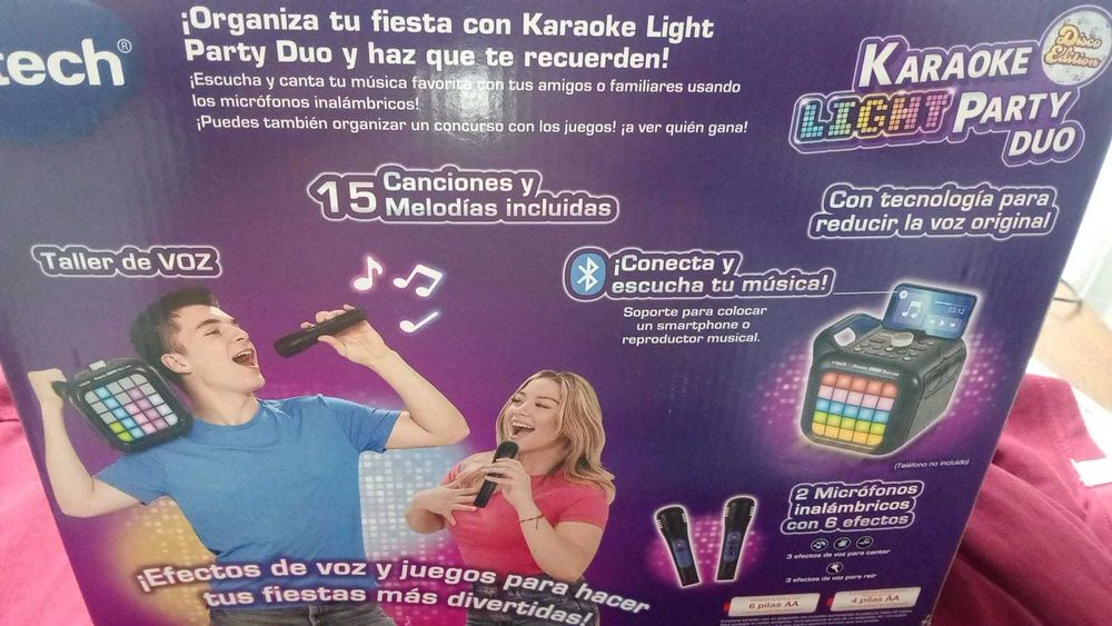 Karaoke VTech Light Party Duo Disco Edition 40W – NOVO em Caixa