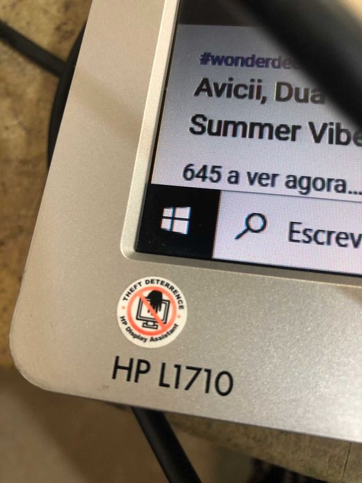 Lote de 10 monitores HP 1710 com riscos no ecrã