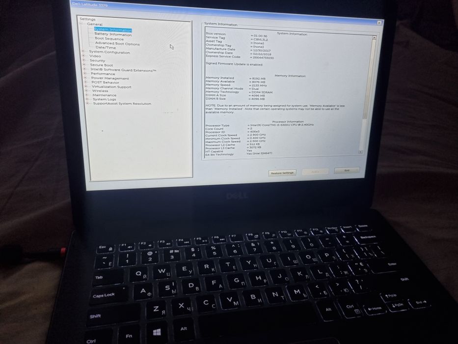 Dell 3379 2в1 трансформер i5 6300u 8gb ddr3l