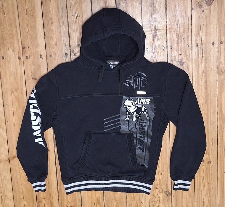 Amstaff gruba męska bluza kangurek z kapturem rozmiar L