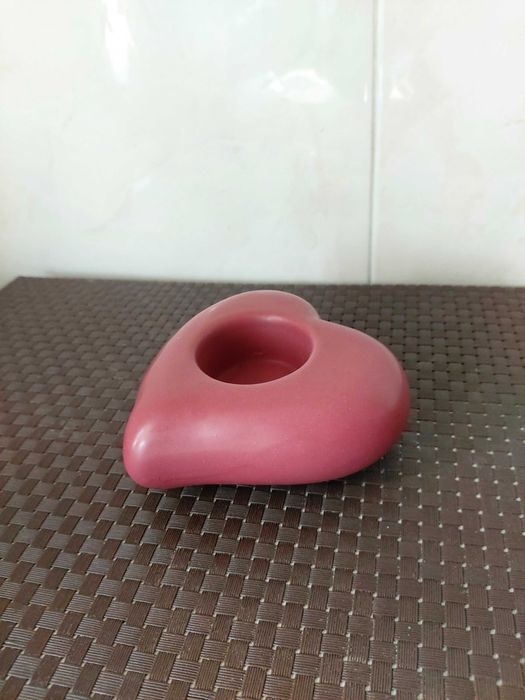 Porta vela em coração