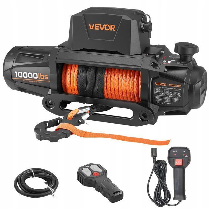 Wyciągarka elektryczna vevor 4500 kg 12v dc ip67 linia syntetyczna