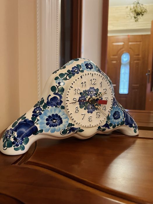Zegar ceramiczny – Włocławek, ręcznie malowany, sygnowany