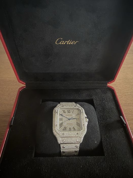 Cartier Santos Large Iced Out