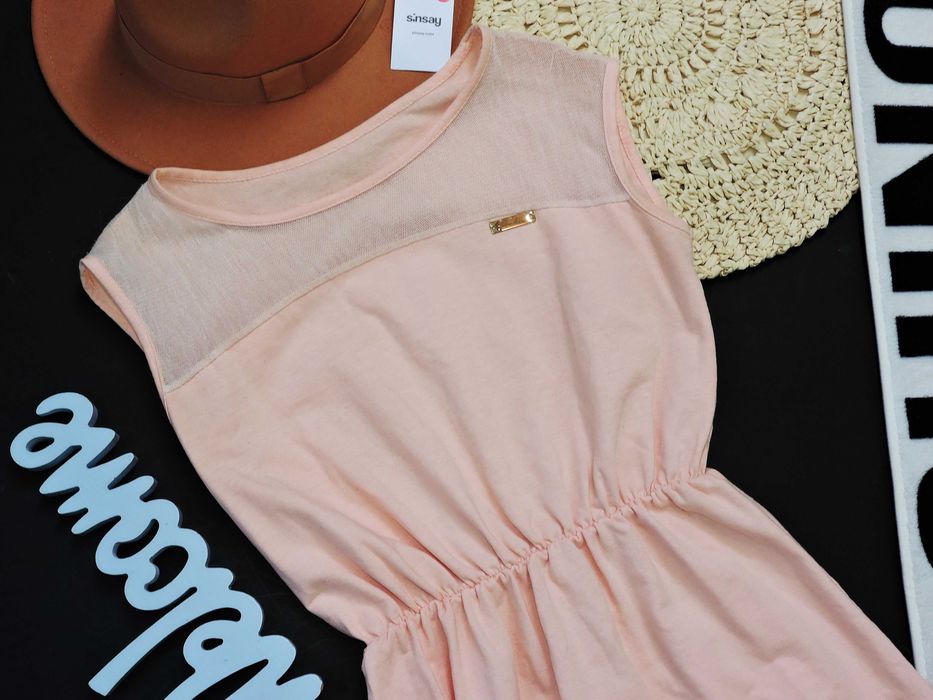 Fashion Letnia sukienka bawełna siateczka S/M